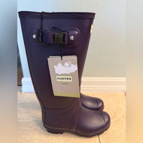 Hunter Field Huntress Dark Purple Tall Rain Boots New - Picture 4 of 9